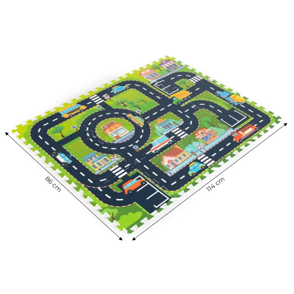Mata piankowa dla dzieci puzzle miasto ulice drogi