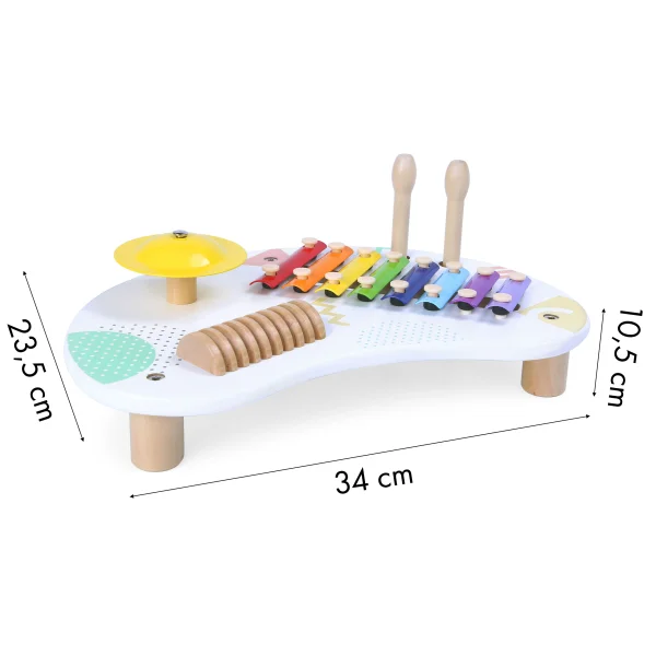 Stolik  z instrumentami stół muzyczny cymbałki +18m ECOTOYS
