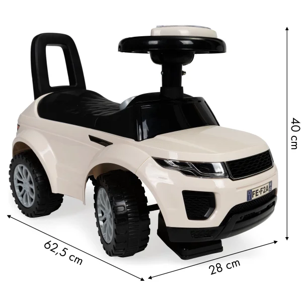 Jeździk dla dzieci autko odpychacz auto dźwięki biały