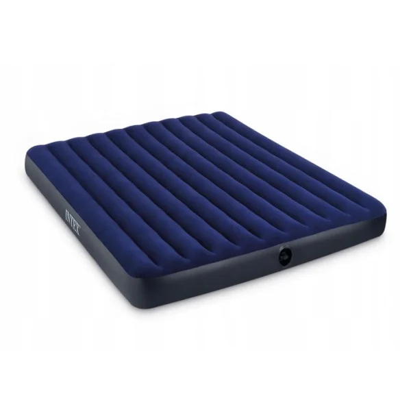 Materac dmuchany dwuosobowy 203x183 cm welurowy INTEX 64755