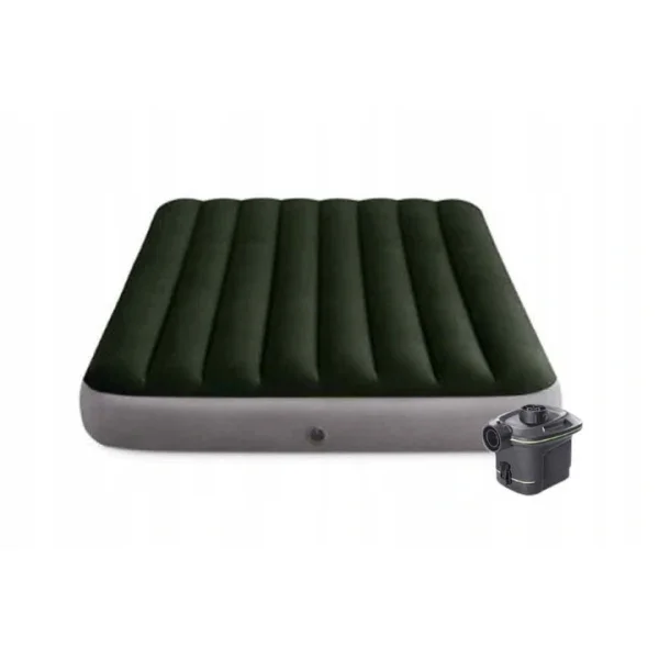 Materac duży dmuchany 203x152 cm dwuosobowy elektryczna pompka gratis INTEX 64779