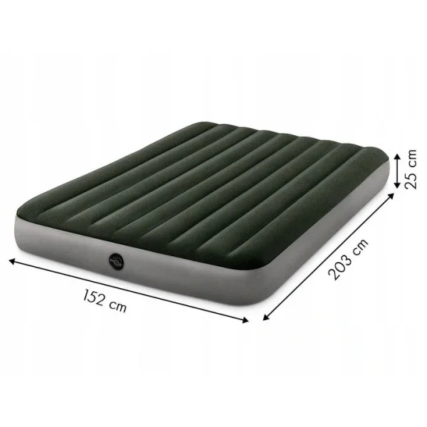 Materac duży dmuchany 203x152 cm dwuosobowy elektryczna pompka gratis INTEX 64779
