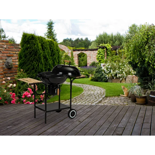 Grill ogrodowy węglowy z pokrywą i półkami ruszt popielnik MultiGarden