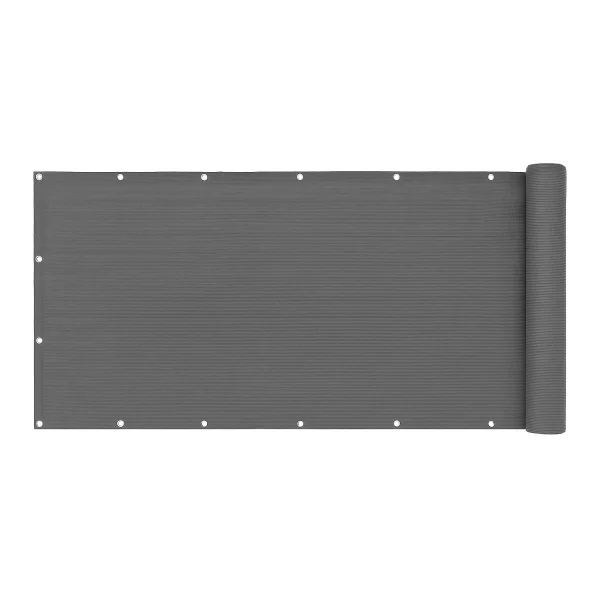 Osłona balkonowa z okuciami 100x700 cm siatka cieniująca + elementy instalacyjne szara MultiGarden