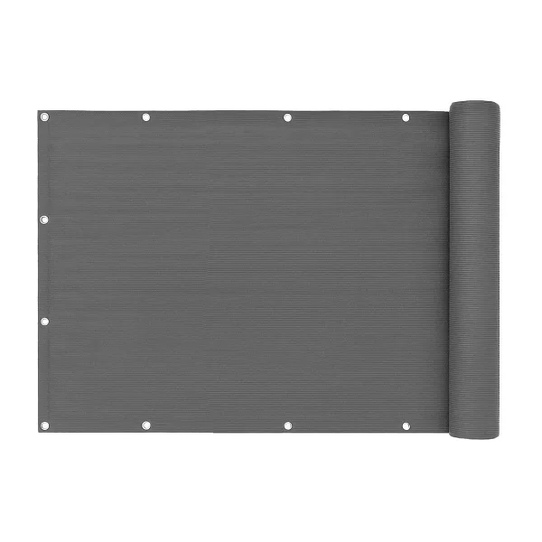 Osłona balkonowa z okuciami 150x500 cm siatka cieniująca + elementy instalacyjne szara MultiGarden