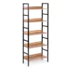 Reał loftowy wysoki 5 półek metal MDF ModernHome