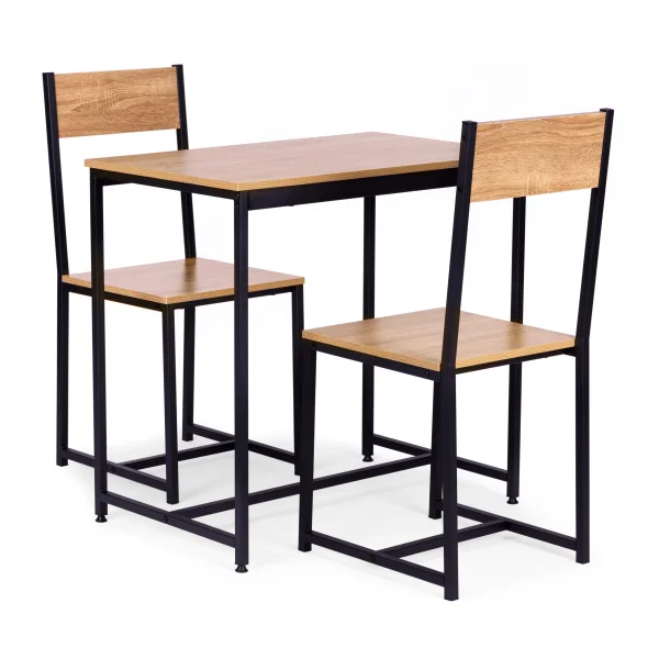 Zestaw komplet mebli stolik 2 krzesła metal MDF ModernHome