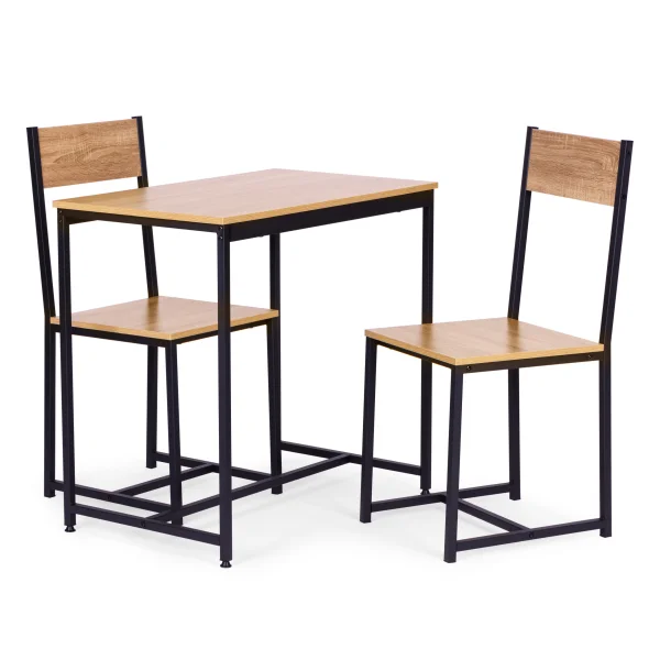 Zestaw komplet mebli stolik 2 krzesła metal MDF ModernHome