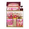 Drewniany domek dla lalek mebelki ECOTOYS