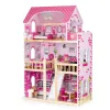 Drewniany domek dla lalek mebelki ECOTOYS