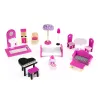 Drewniany domek dla lalek mebelki ECOTOYS
