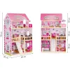 Drewniany domek dla lalek mebelki ECOTOYS