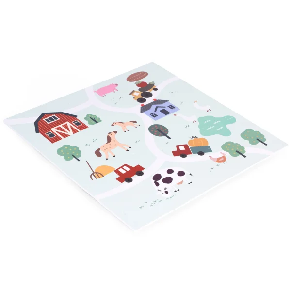 Duża mata piankowa EVA dla dzieci Farma 90,5x90,5 cm 21 el. ECOTOYS