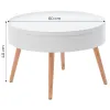 Stolik kawowy okrągły ze schowkiem 60 cm ModernHome