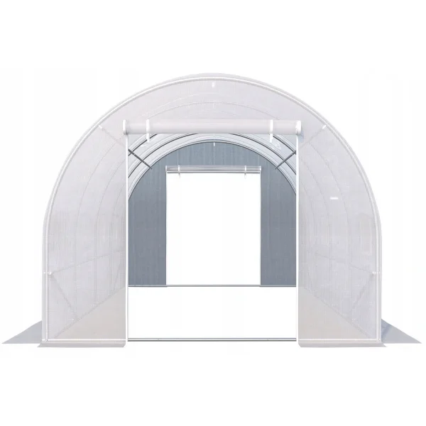 Szklarnia tunel ogrodowy 3x2x2 m foliowy wielosezonowy metalowy stelaż biała folia 2 wejścia