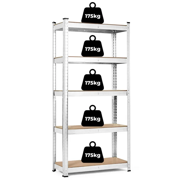 Regał magazynowy 205x120x45 cm stal galwanizowana 5 półek 875 kg ModernHome