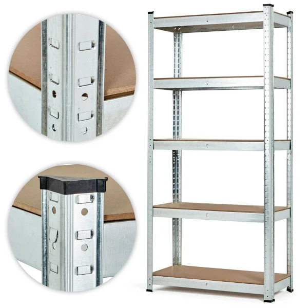 Regał magazynowy 205x120x45 cm stal galwanizowana 5 półek 875 kg ModernHome
