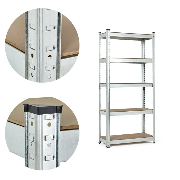 Regał magazynowy 180x90x30 cm stal galwanizowana 5 półek 875 kg ModernHome