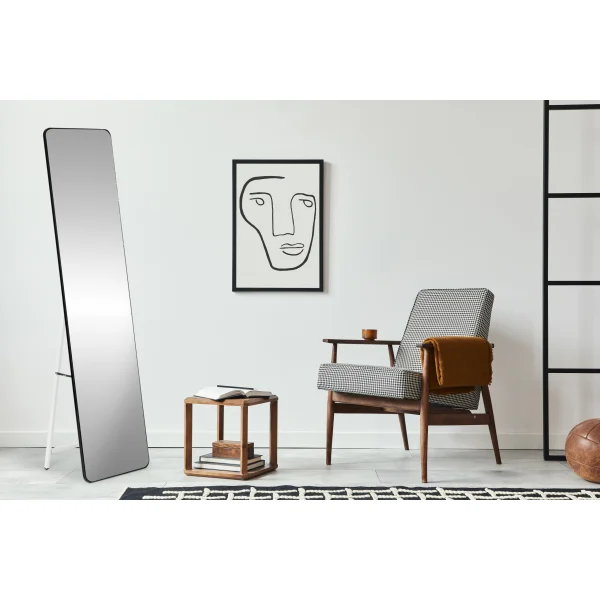 Duże stojące lustro prostokątne wąska rama 148 cm ModernHome