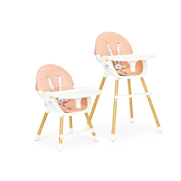 Krzesełko fotelik do karmienia 2w1 różowe ECOTOYS