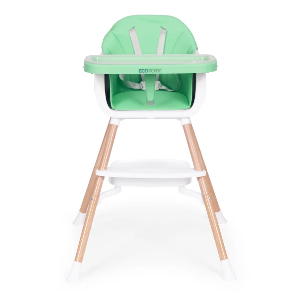 Fotelik krzesełko do karmienia dzieci 2w1 zielony ECOTOYS