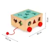 Drewniany wózek sorter z klockami - kostka edukacyjna dla dzieci ECOTOYS