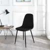 Komplet 4 krzeseł welurowych krzesło do jadalni i salonu czarne ModernHome