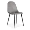 Komplet 4 krzeseł welurowych krzesło do jadalni i salonu szare ModernHome