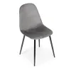 Komplet 4 krzeseł welurowych krzesło do jadalni i salonu szare ModernHome