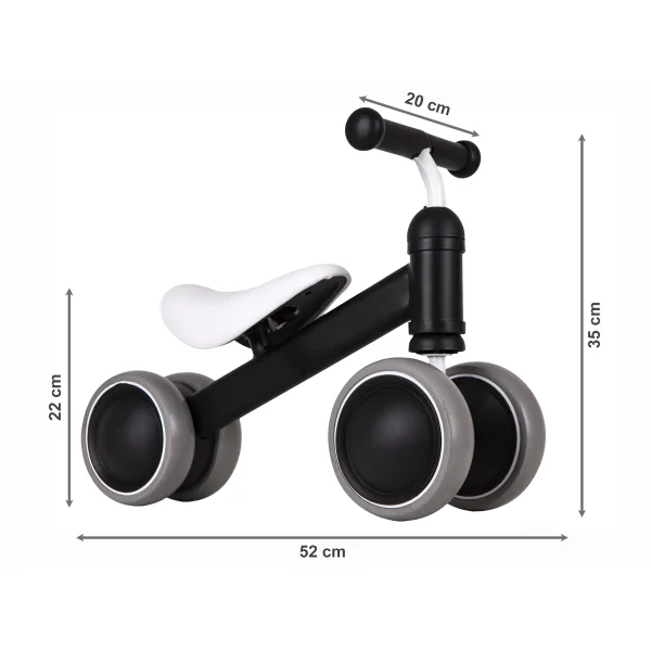 Rowerek biegowy treningowy mini rower dla dzieci czarny ECOTOYS