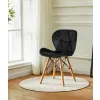 Komplet 4 krzeseł welurowych do jadalni i salonu czarne ModernHome