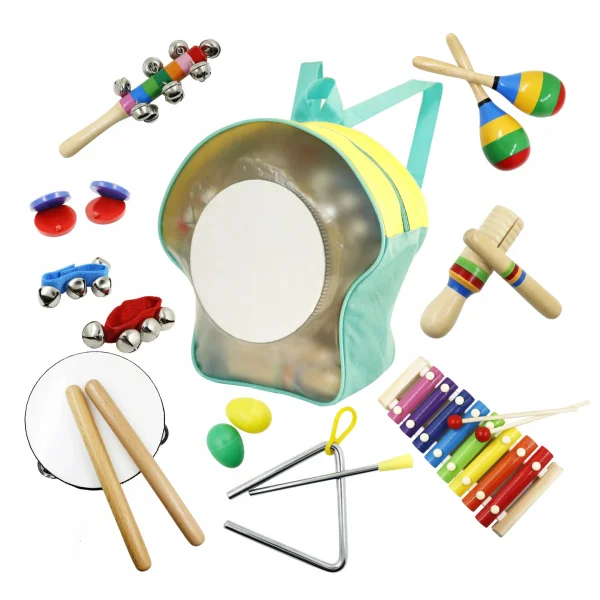 Zestaw muzyczny 10 instrumentów dla dzieci + plecak ECOTOYS