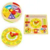 Drewniana tablica edukacyjna manipulacyjna kalendarz zegar ECOTOYS