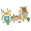 Drewniane klocki konstrukcyjne budowanie domek 6w1 ECOTOYS