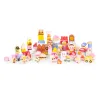 Drewniane klocki edukacyjne zestaw - Cukierkowe miasto 116 el. ECOTOYS