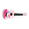 Gitara dla dzieci drewniana metalowe struny kostka - różowa ECOTOYS