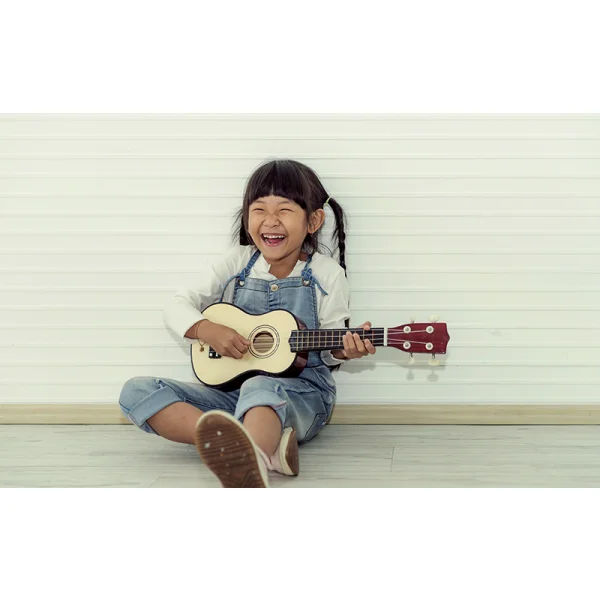 Gitara ukulele dla dzieci drewniana 4 struny nylonowe ECOTOYS