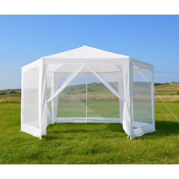 Namiot pawilon ogrodowy handlowy 2x2x2 m z moskitierą biały MultiGarden
