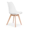 Zestaw 4 krzeseł krzesło  do salonu jadalni z poduszką Białe ModernHome
