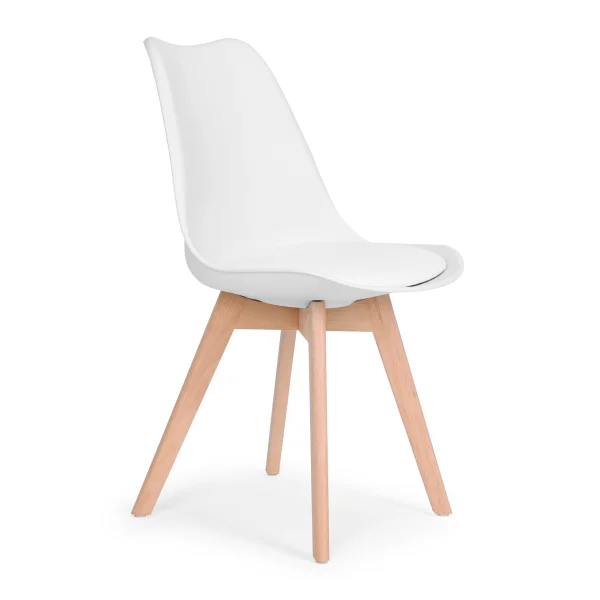 Zestaw 4 krzeseł krzesło  do salonu jadalni z poduszką Białe ModernHome