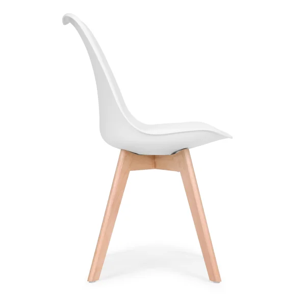 Zestaw 4 krzeseł krzesło  do salonu jadalni z poduszką Białe ModernHome