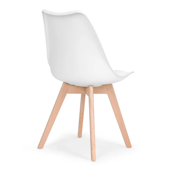 Zestaw 4 krzeseł krzesło  do salonu jadalni z poduszką Białe ModernHome