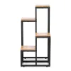 Kwietnik regał na kwiaty ozdoby 4 półki metal MDF jasny orzech ModernHome