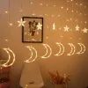 Lampki księżyce gwiazdki świąteczne światełka kurtyna 96LED