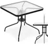 Stolik ogrodowy 80x80 cm na taras ogród balkon szkło hartowane otwór na parasol MultiGarden