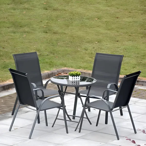 Zestaw komplet 2 krzeseł ogrodowych na taras balkon szare MultiGarden