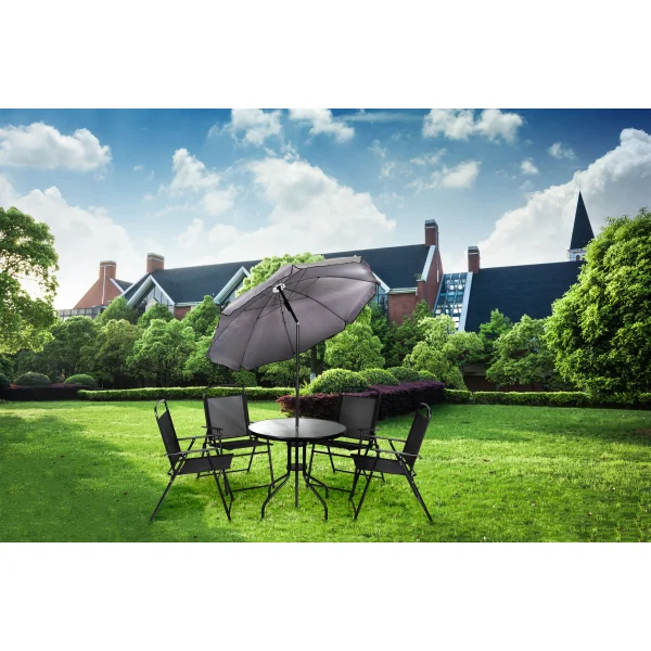 Komplet mebli ogrodowych stolik 4 krzesła parasol MultiGarden