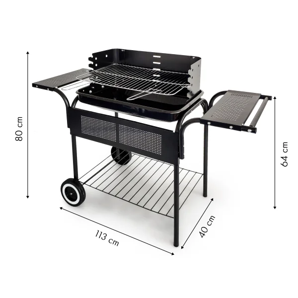 Grill ogrodowy metalowe półki regulacja rusztu koła MultiGarden