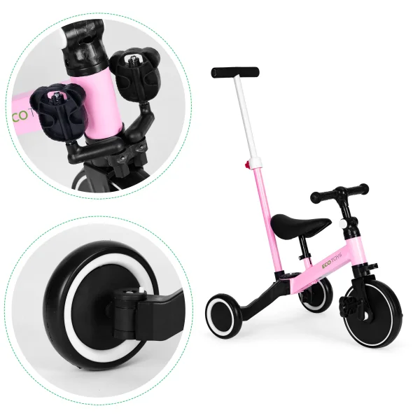 Rower trójkołowy biegowy 2w1 rączka do prowadzenia ECOTOYS