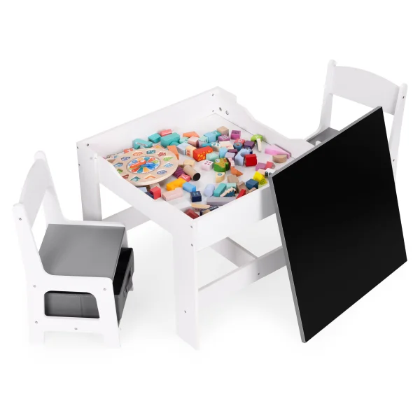 Zestaw mebli dla dzieci stolik + 2 krzesła tablica kredowa ECOTOYS